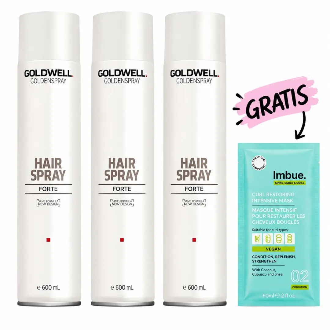 Goldwell Goldenspray Forte 600ml 3-Pack + Gratis Imbue Masker