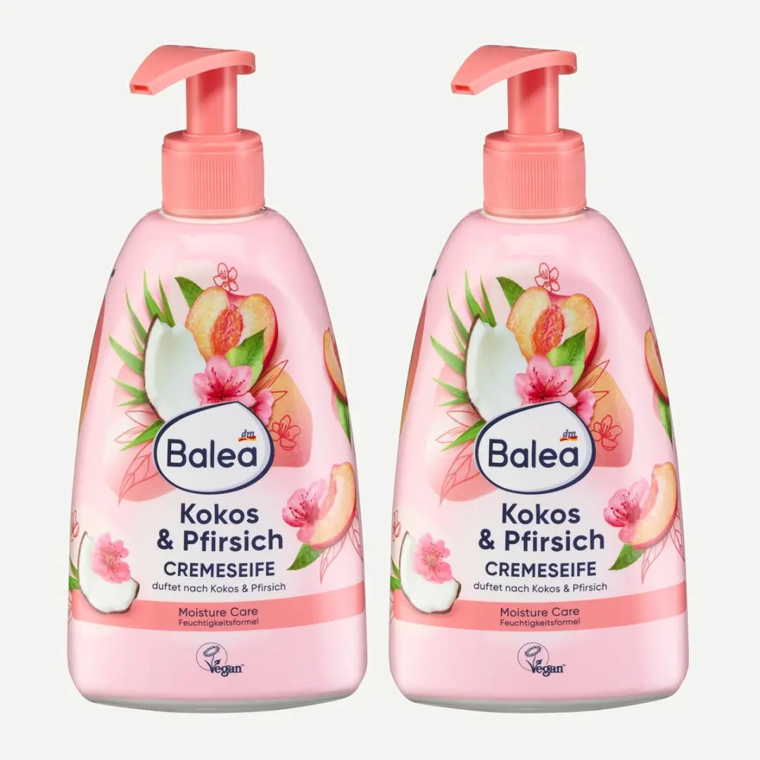 Balea Crèmezeep Perzik en Kokos 2x 500 ml