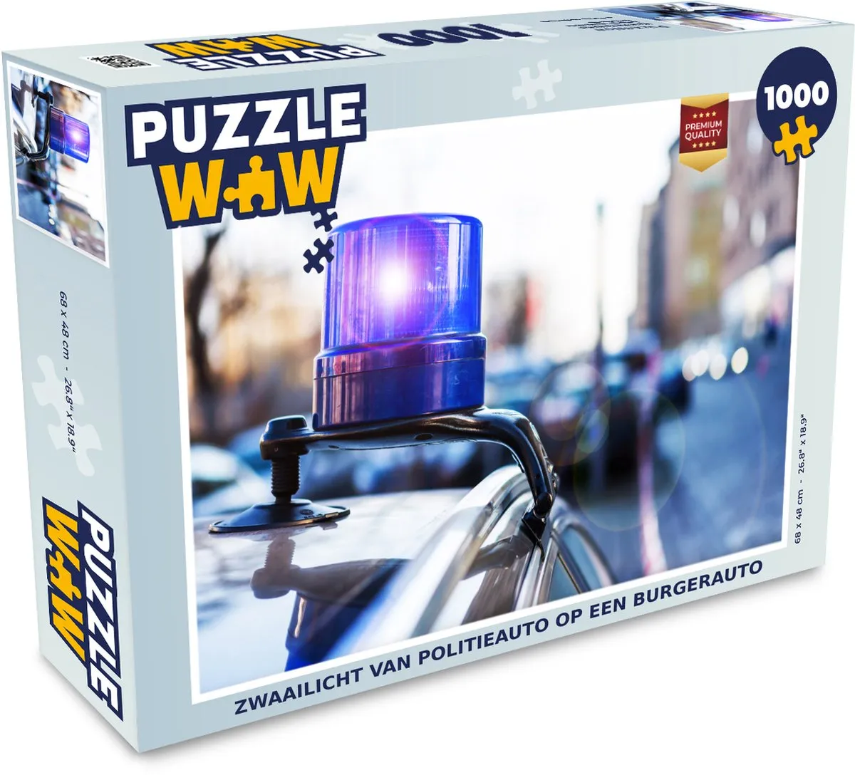 PuzzleWow Legpuzzel Zwaailicht Politieauto 1000 Stuks