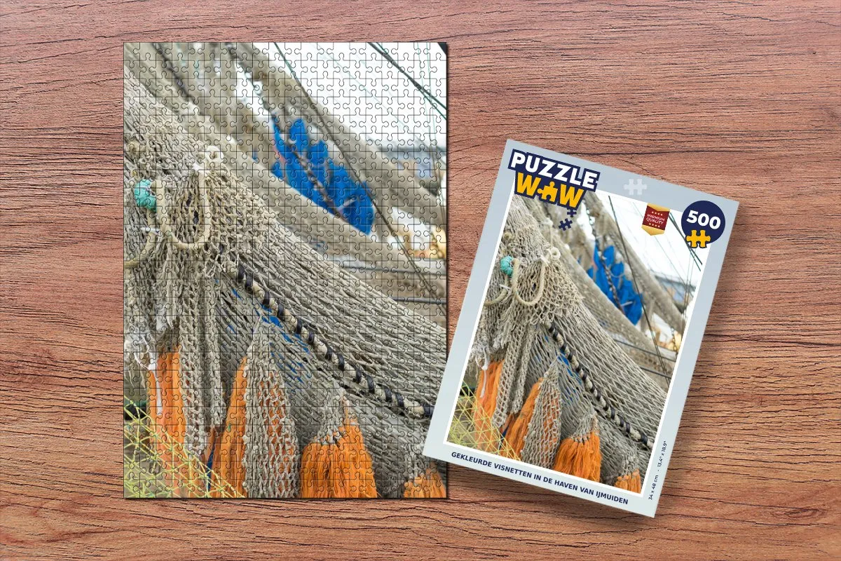 PuzzleWow Legpuzzel IJmuiden Visnetten 500 Stuks - Multicolor