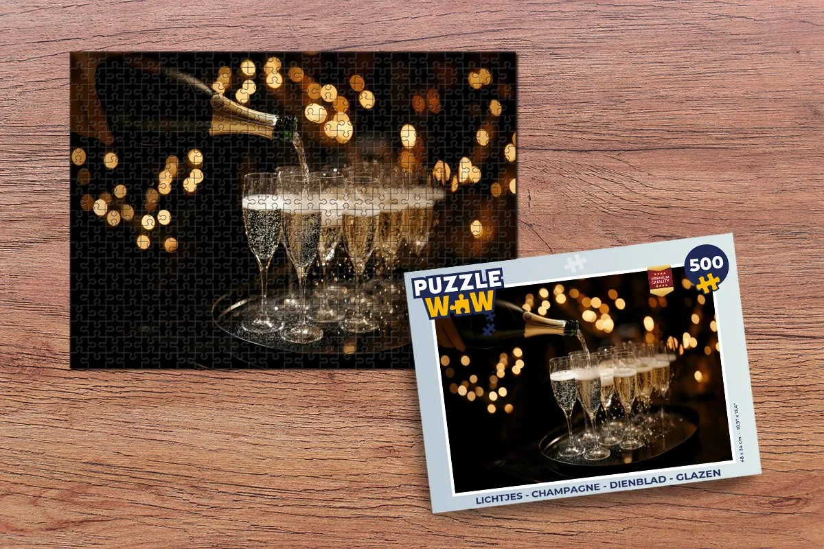 PuzzleWow Champagne Glazen Puzzel 500 Stuks - 8721169393797