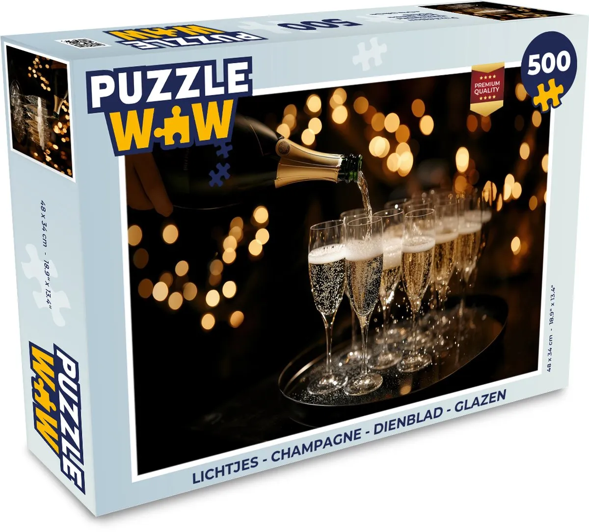 PuzzleWow Champagne Glazen Puzzel 500 Stuks - 8721169393797
