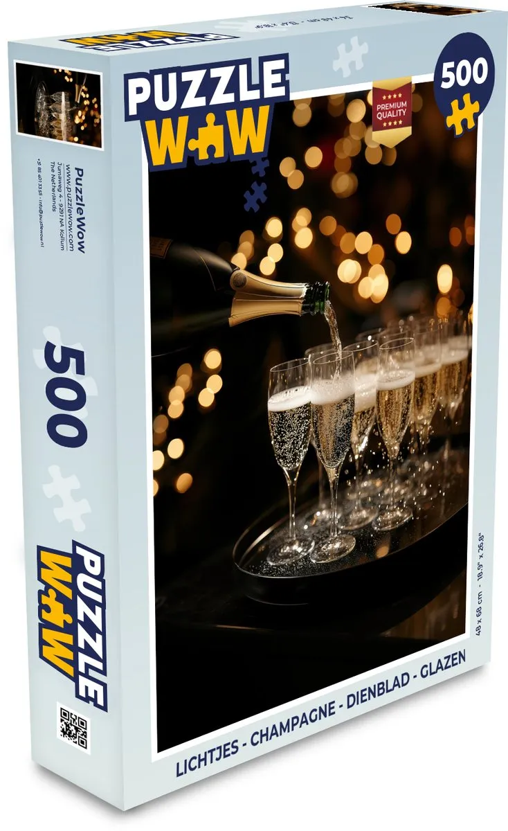 PuzzleWow Champagne Glazen Puzzel 500 Stuks - 8721169393797