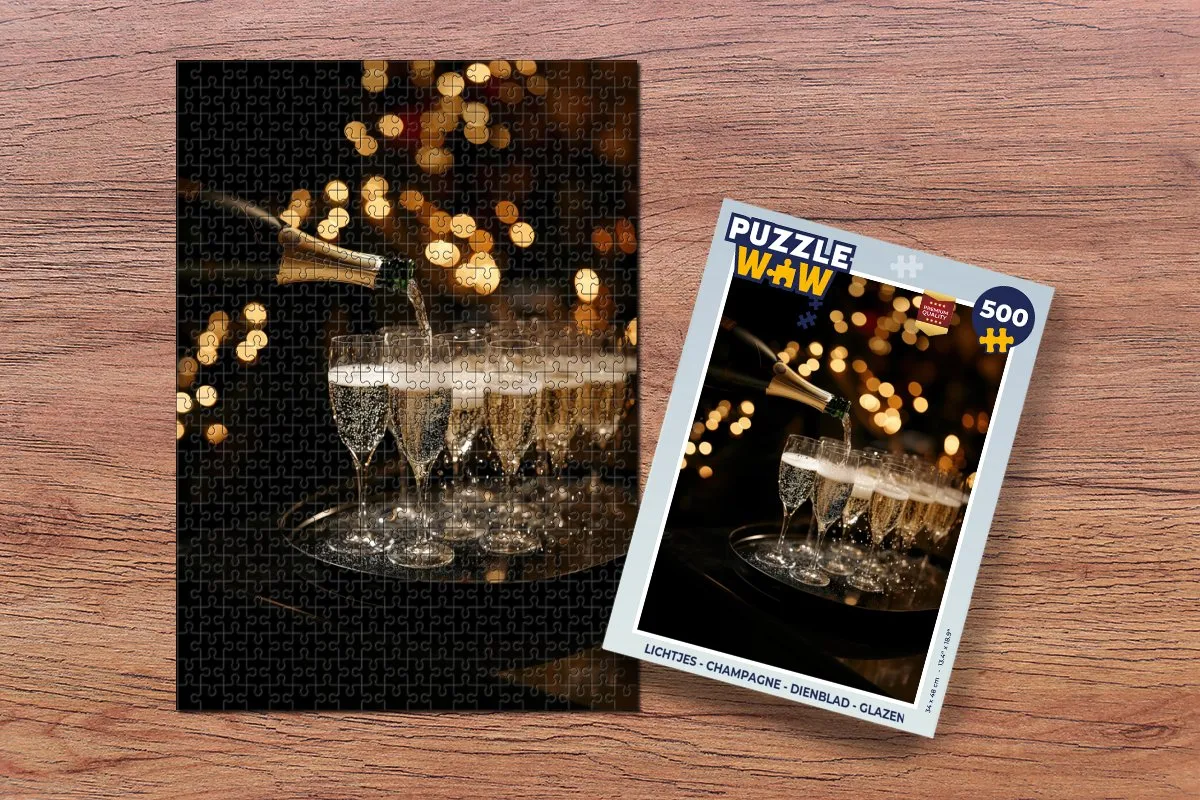 PuzzleWow Champagne Glazen Puzzel 500 Stuks - 8721169393797