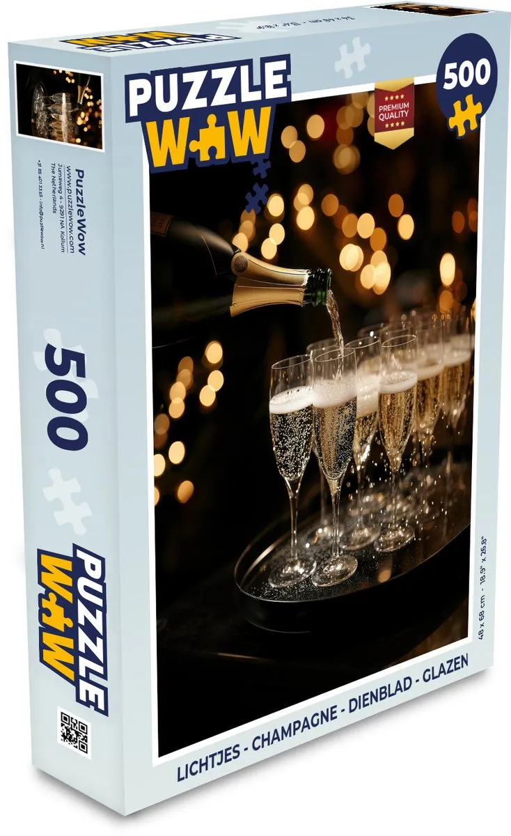 PuzzleWow Champagne Glazen Puzzel 500 Stuks - 8721169393797