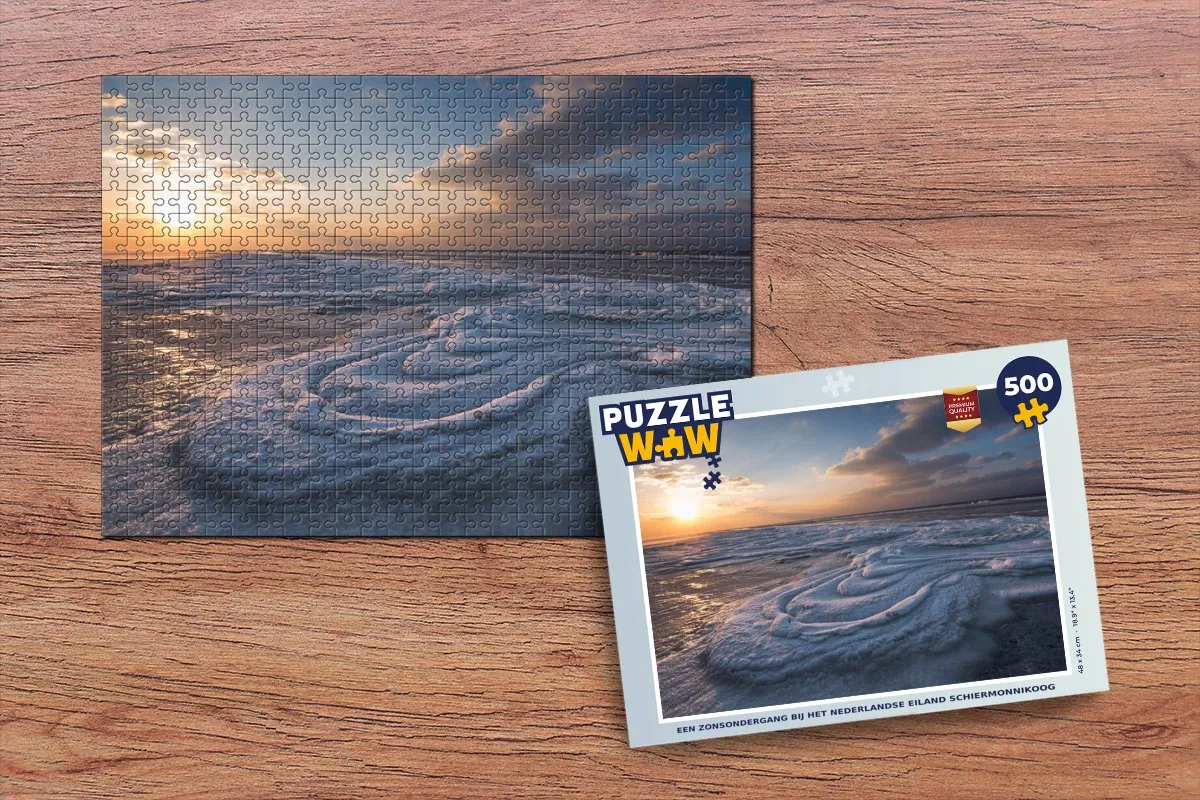 PuzzleWow Schiermonnikoog Zonsondergang Legpuzzel 500 Stuks - Multicolor