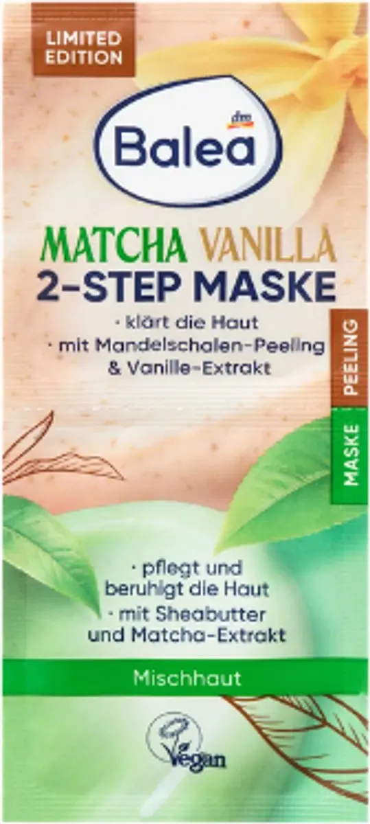 Balea 2-Step Peeling & Masker Matcha Vanilla