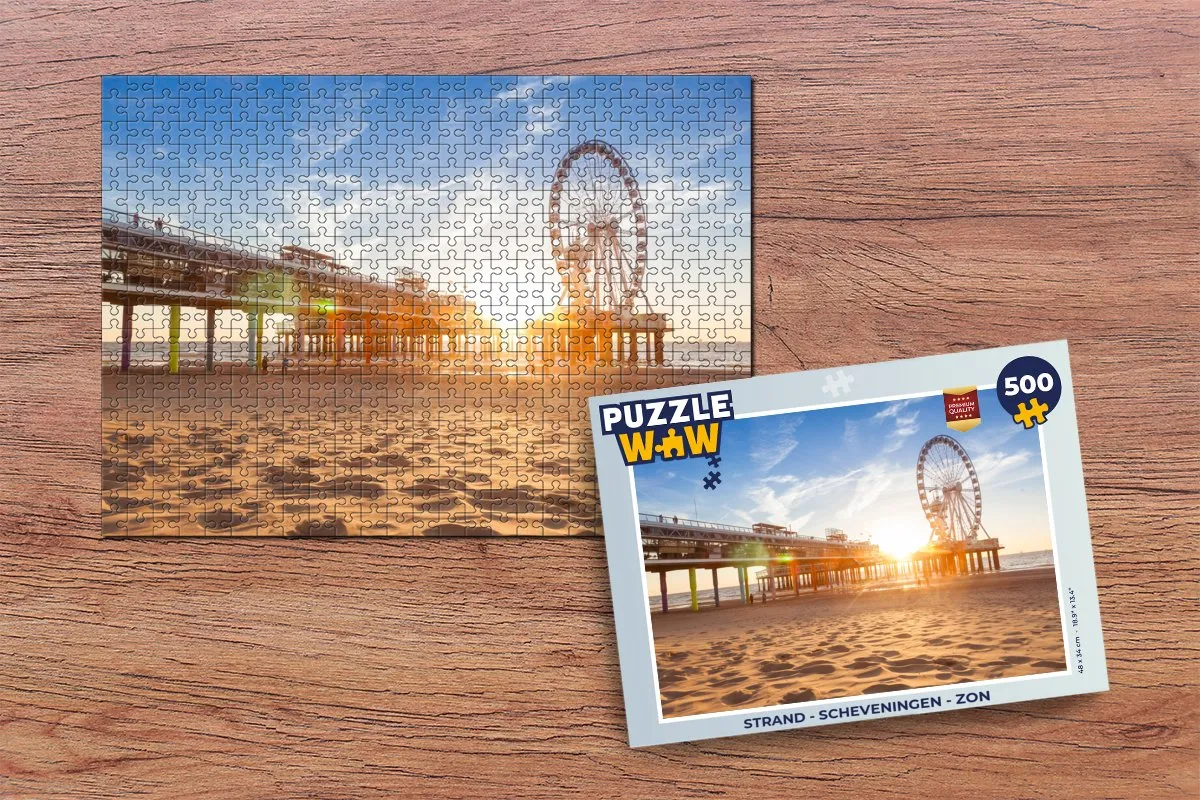PuzzleWow Strand Scheveningen Legpuzzel 500 Stuks - Multicolor