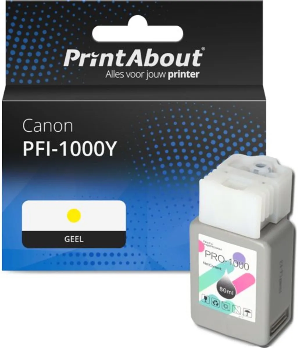 PrintAbout PFI-1000Y Inktcartridge Geel