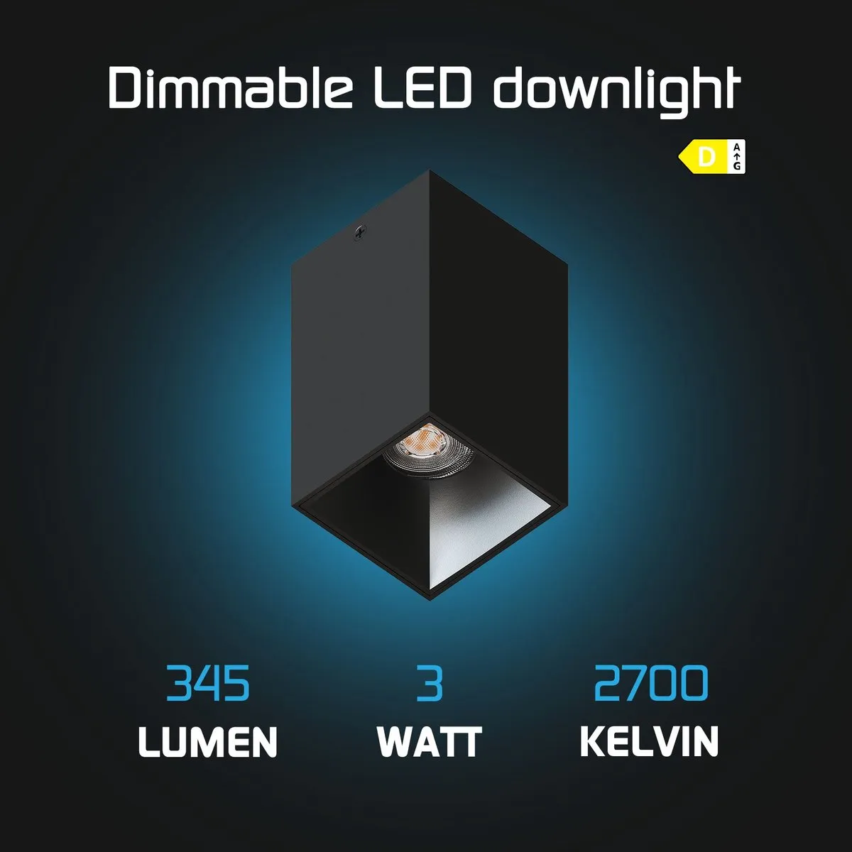 LEDVION LED Opbouwspot Vierkant 80x80mm - Zwart - 6 Stuks