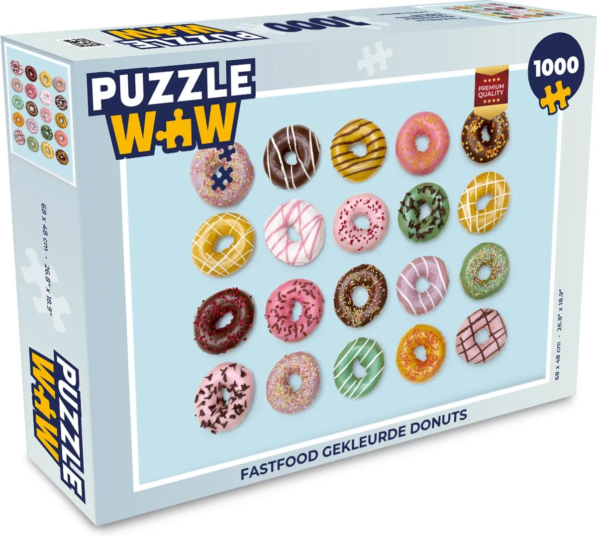 PuzzleWow Fastfood Donuts Legpuzzel 1000 Stuks - Multicolor