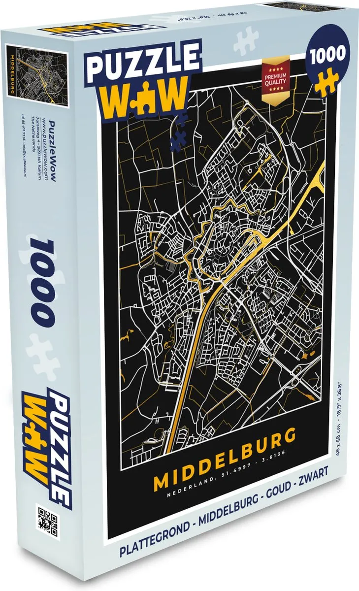 PuzzleWow Plattegrond Middelburg Legpuzzel 1000 Stuks