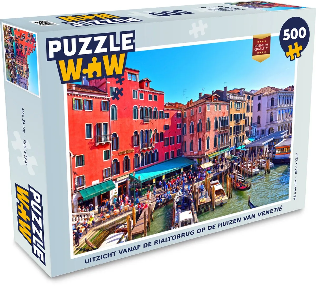 PuzzleWow Venetië Rialtobrug Legpuzzel 500 Stuks - Multicolor