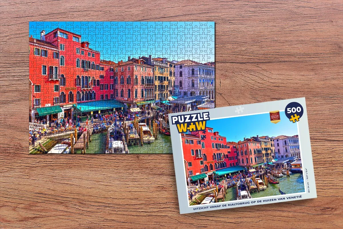 PuzzleWow Venetië Rialtobrug Legpuzzel 500 Stuks - Multicolor