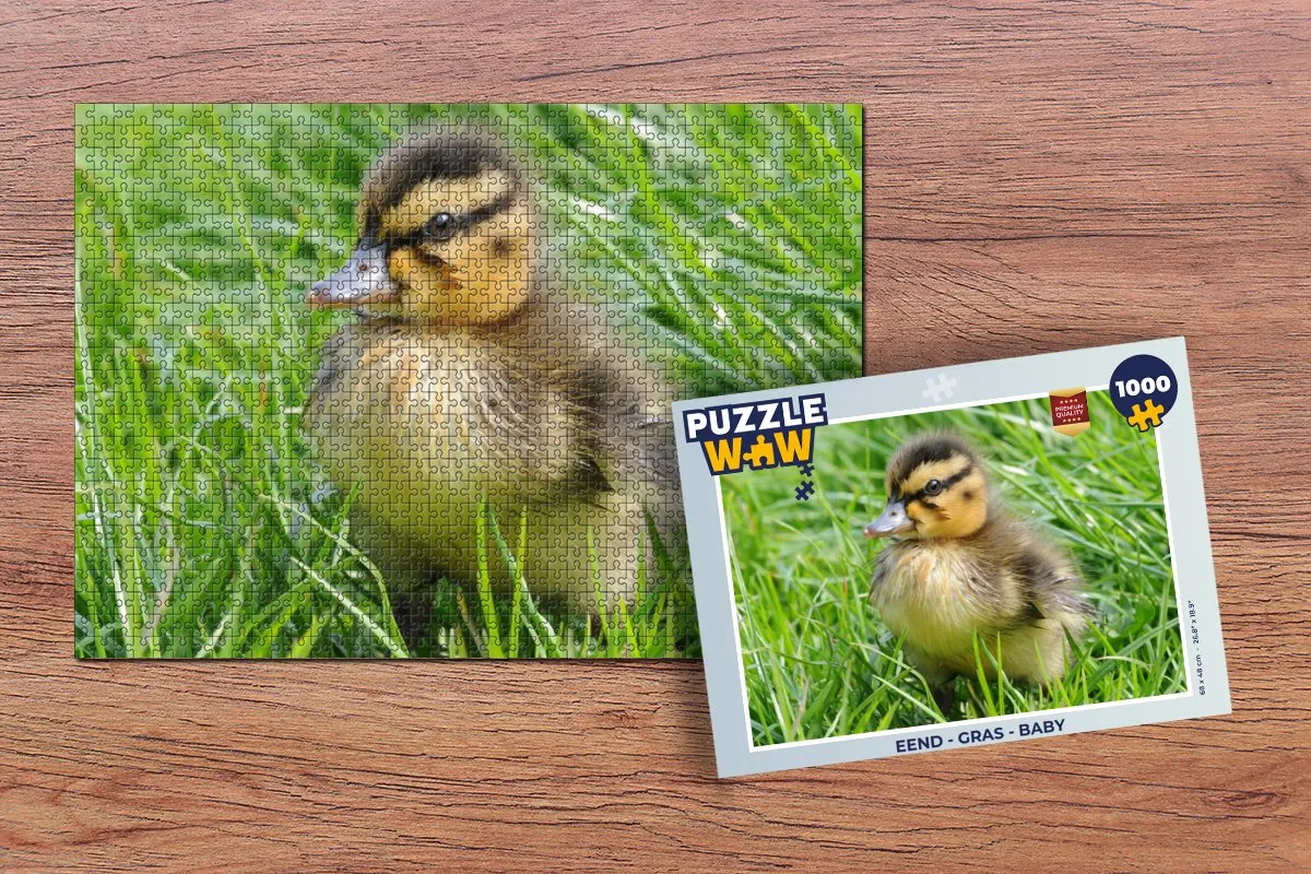 PuzzleWow Legpuzzel Eend Gras 1000 Stuks - Multicolor