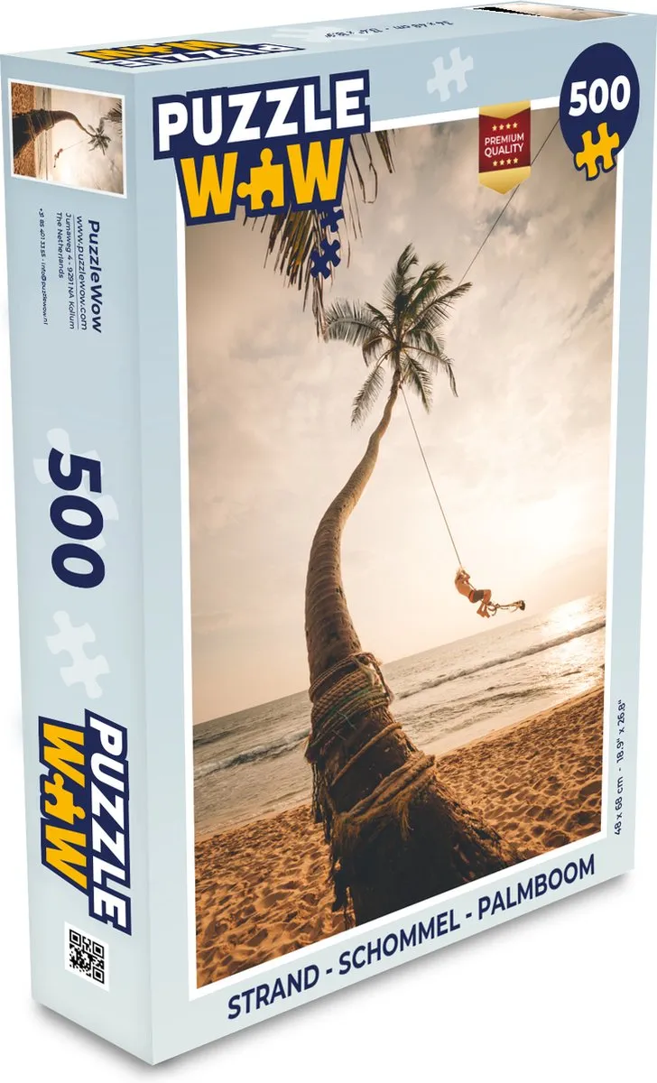 PuzzleWow Strand Schommel Palmboom Legpuzzel 500 Stuks