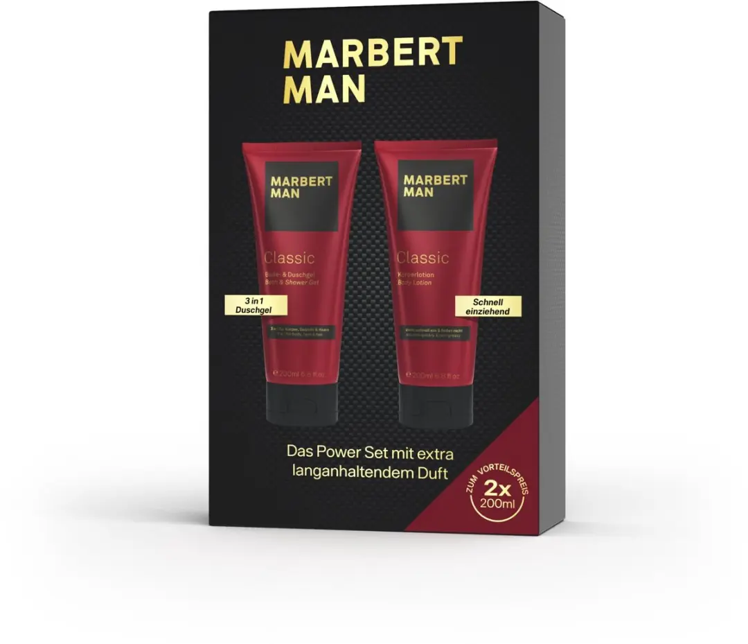 Marbert Man Classic geschenkset met Shower gel 200 ml & body lotion 200 ml