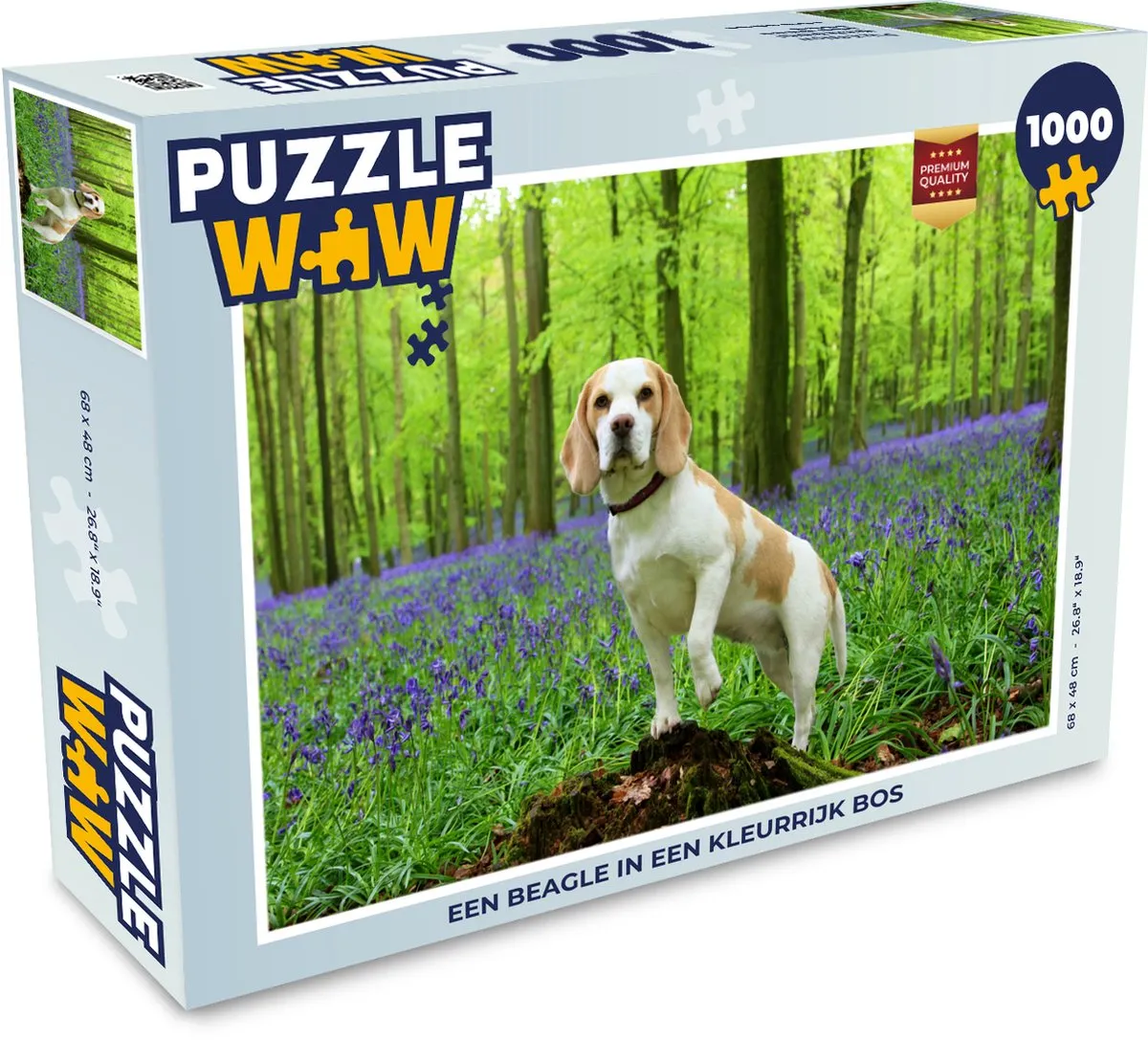 PuzzleWow Beagle in kleurrijk bos Legpuzzel 1000 Stuks - Multicolor