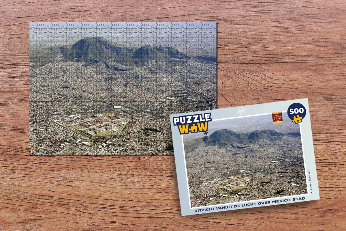 PuzzleWow Uitzicht Mexico-Stad Legpuzzel 500 Stuks - Multicolor