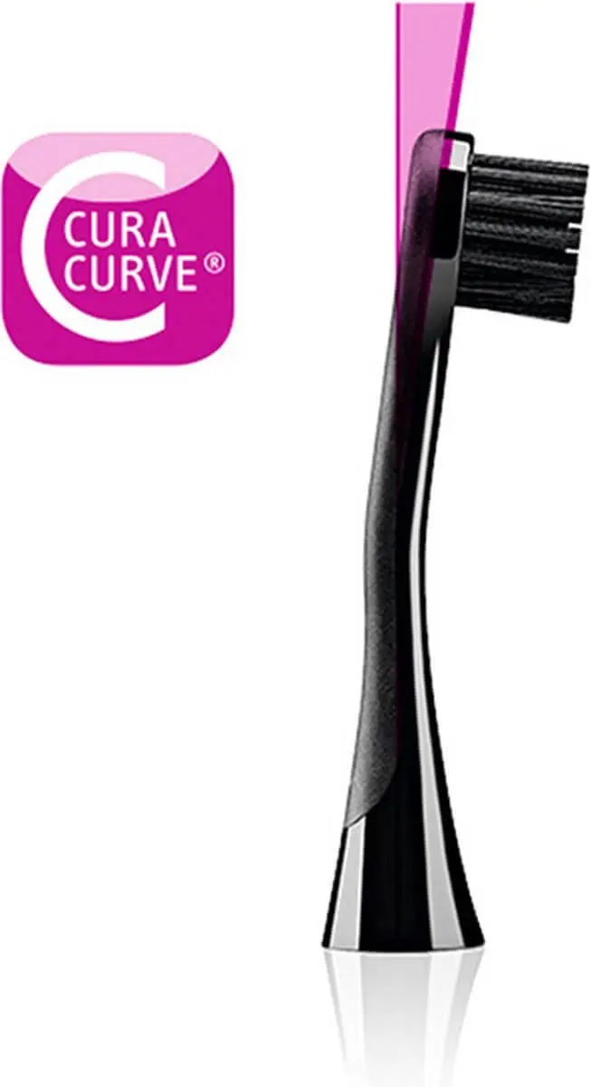 Curaprox Black is White Hydrasonic Opzetborstels - 2 Stuks - Carbon