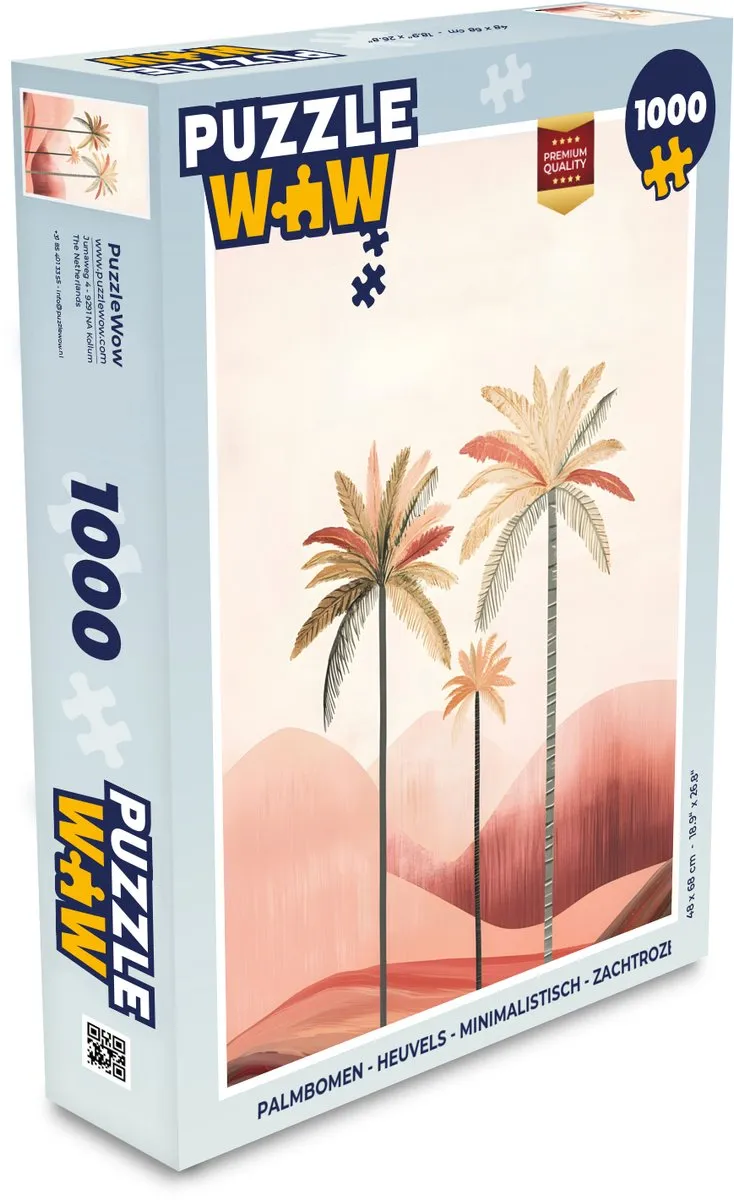 PuzzleWow Minimalistische Palmbomen Legpuzzel 1000 Stuks