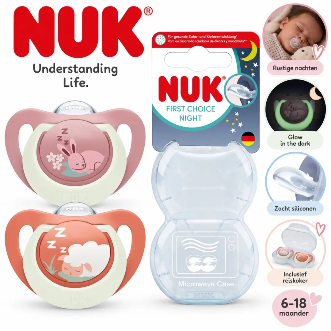 NUK First Choice Night Fopspenen 6-18 Maanden