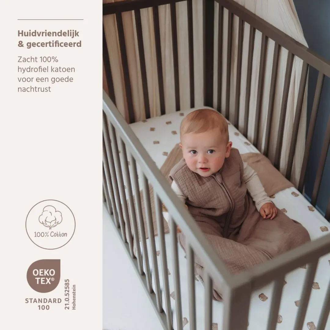 Meyco Baby Uni Baby Slaapzak 70cm Dark Taupe 2.0 TOG - afbeelding 4 van 6
