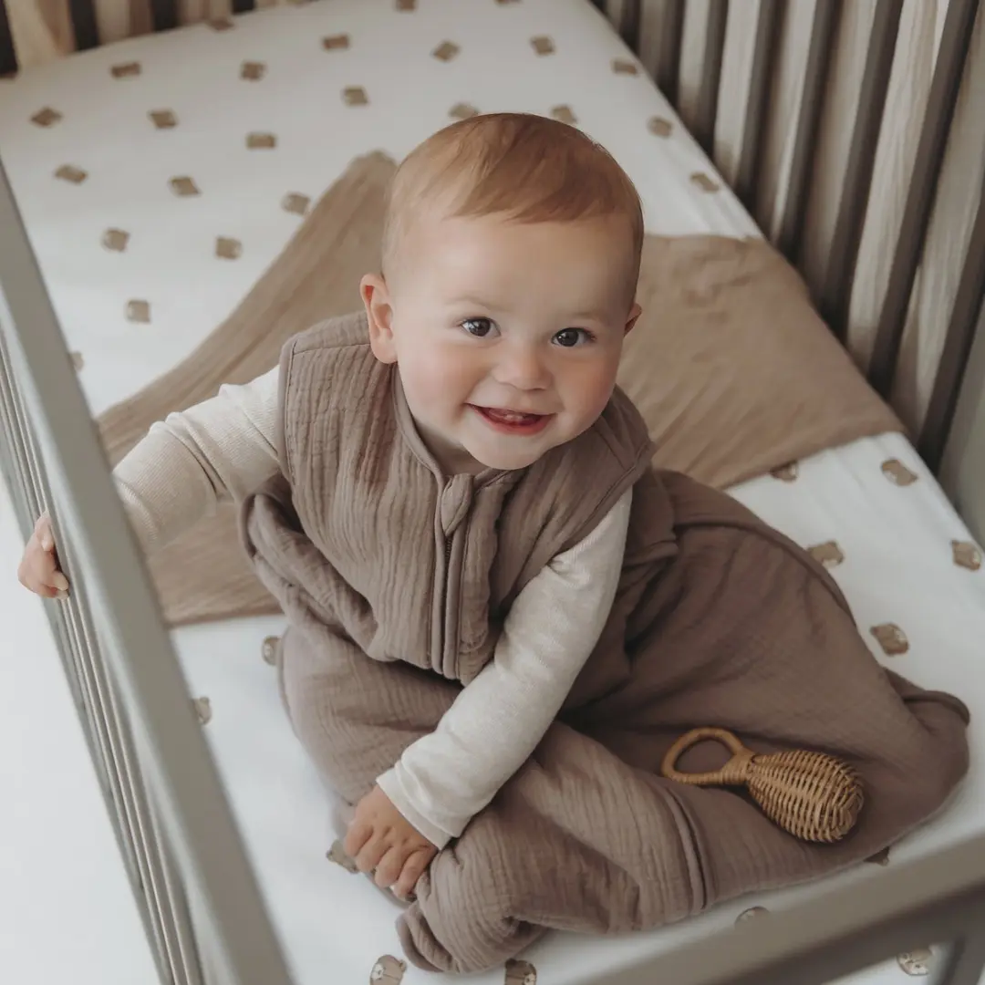 Meyco Baby Uni Baby Slaapzak 110cm Dark Taupe 2.0 TOG - afbeelding 4 van 6