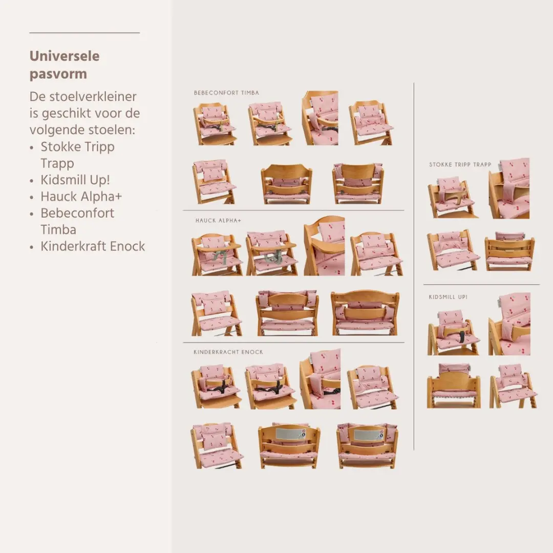 Meyco Baby Cherry Stoelverkleiner Meegroei - Soft Rose - afbeelding 6 van 6