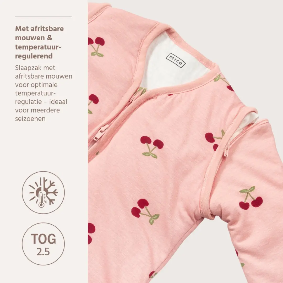 Meyco Baby Cherry Baby Slaapzak 110cm - Soft Rose - 2.5 TOG