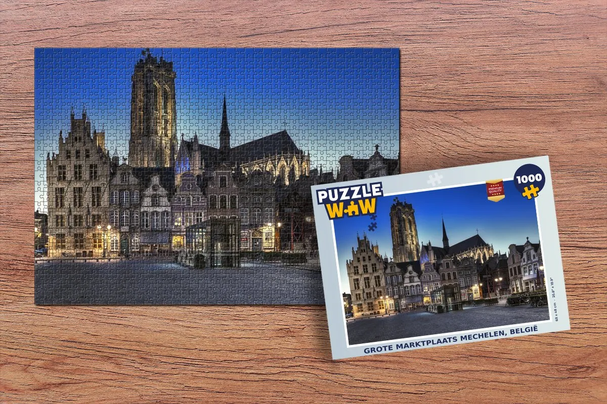 PuzzleWow Mechelen Legpuzzel 1000 Stuks - Multicolor