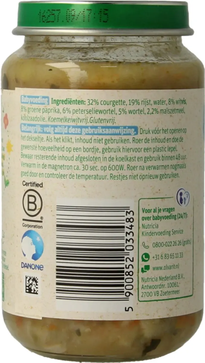 Olvarit Courgette-Witvis-Rijst 200g - 8 maanden - afbeelding 6 van 6