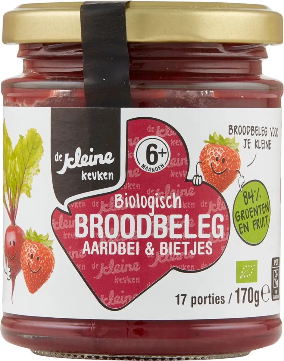 De Kleine Keuken Bio Aardbei & Biet Spread 170g