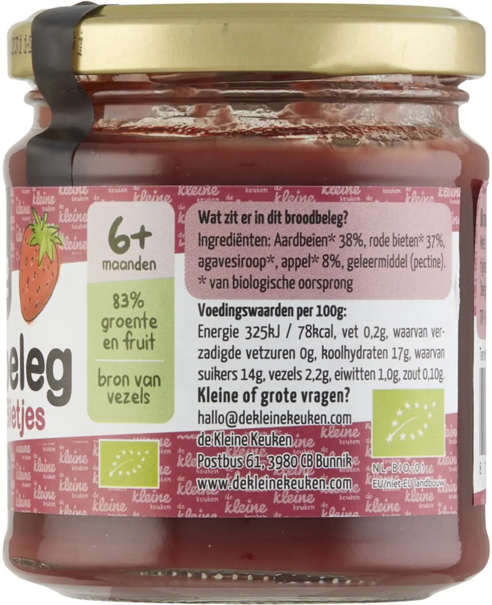 De Kleine Keuken Bio Aardbei & Biet Spread 170g