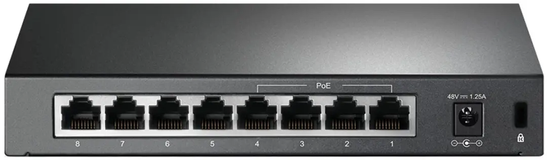 TP-Link TL-SF1008P Unmanaged Switch 8x PoE - 4 PoE-poorten 60.2W - Olijf - afbeelding 4 van 5