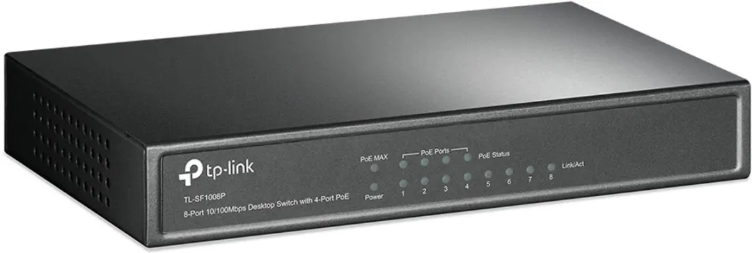 TP-Link TL-SF1008P Unmanaged Switch 8x PoE - 4 PoE-poorten 60.2W - Olijf - afbeelding 3 van 5