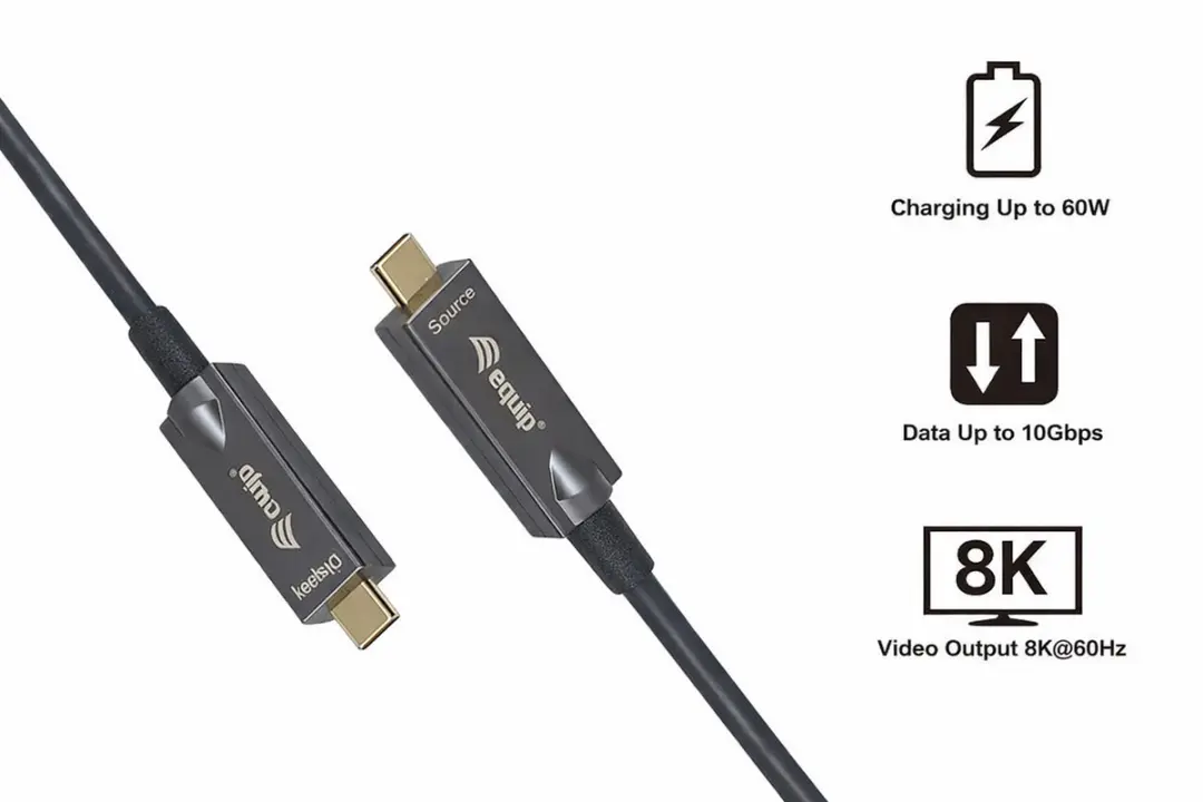 Equip 119467 USB 3.2 Gen 2 Kabel - 7,5m - USB-C - 10Gbit/s - 60W - Zwart - afbeelding 5 van 6