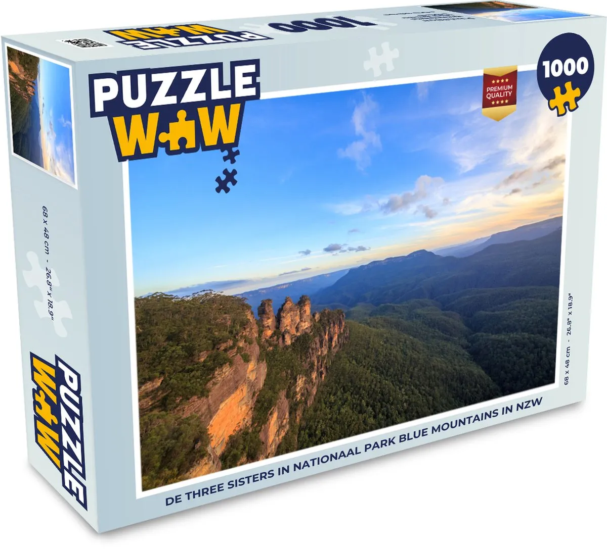PuzzleWow De Three Sisters Blue Mountains Legpuzzel 1000 Stuks - Multicolor
