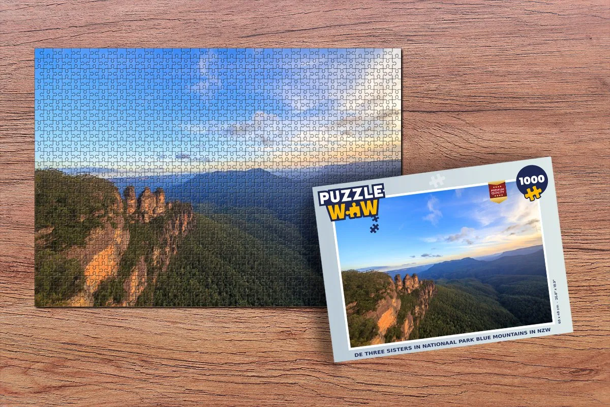 PuzzleWow De Three Sisters Blue Mountains Legpuzzel 1000 Stuks - Multicolor