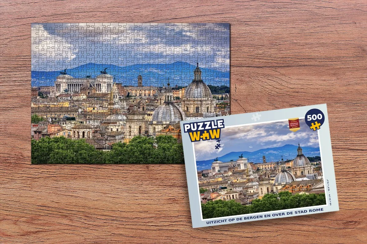 PuzzleWow Rome - Uitzicht Italië Legpuzzel 500 Stuks - Multicolor