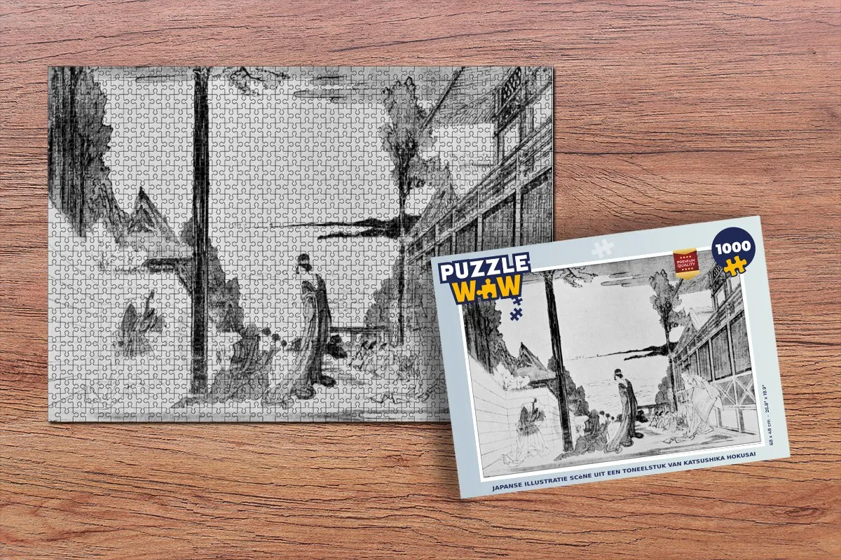 PuzzleWow Hokusai Legpuzzel 1000 Stuks - Multicolor
