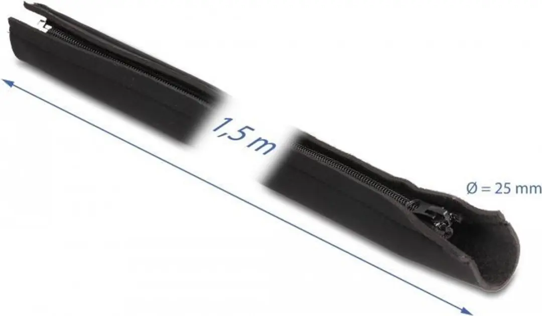 Delock Kabelhoes Neopreen 1,5m x 100mm - Zwart - afbeelding 4 van 4