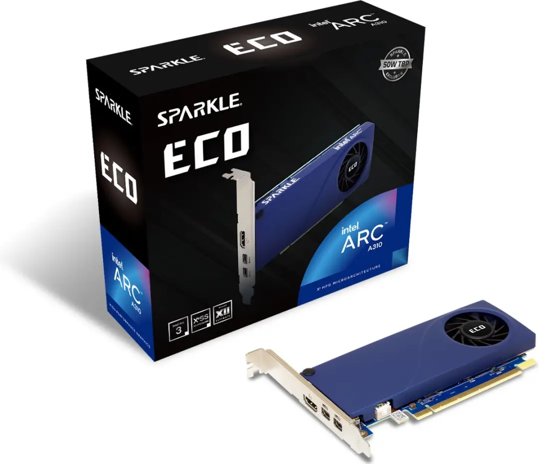 SPARKLE Intel Arc A310 ECO 1A1-S00401900G Grafische kaart - 4GB GDDR6 - Blauw/Zwart - afbeelding 6 van 6