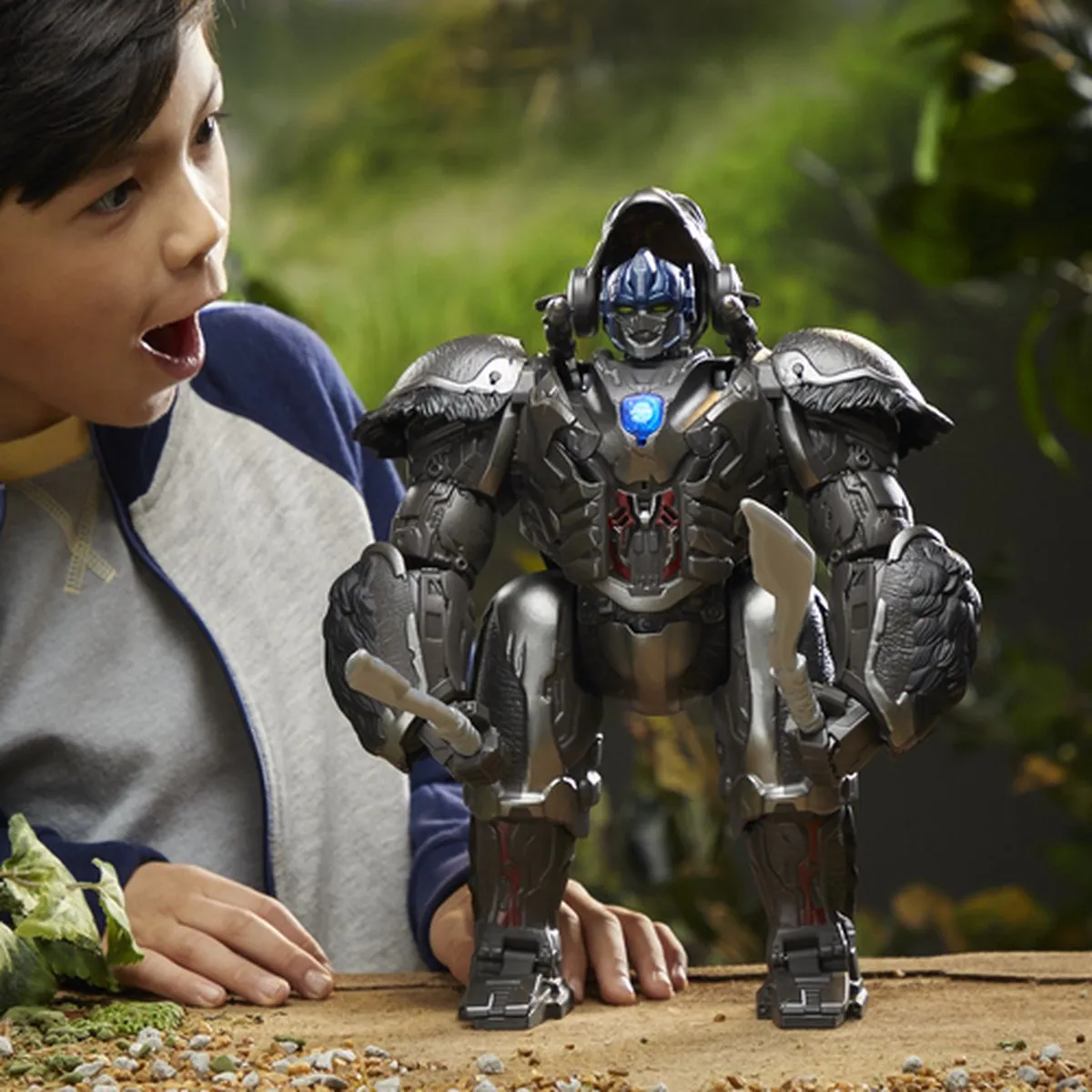 Transformers Rise of the Beasts Optimus Primal Actiefiguur F3937 - Zwart