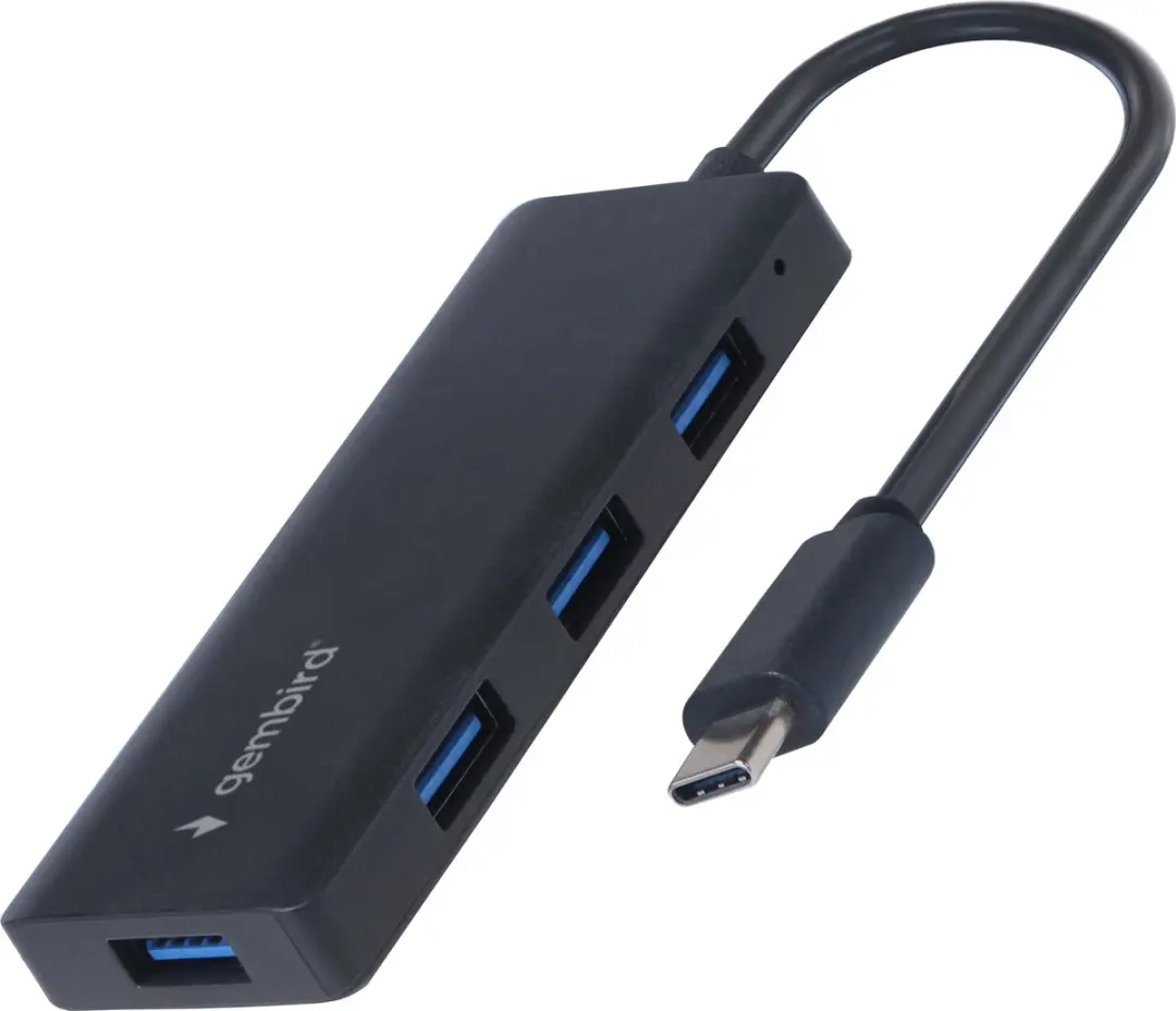 Gembird USB-C Hub UHB-CM-U3P4-02 - 4x USB-A 3.2 Gen 1 - 15cm - Zwart - afbeelding 4 van 4