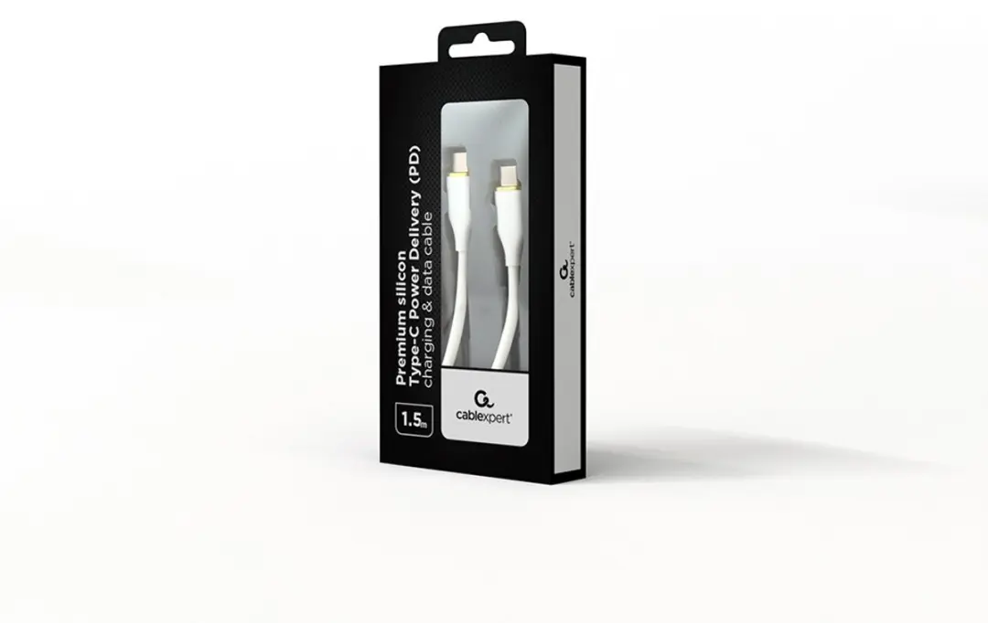Cablexpert USB-C Kabel CC-USB2S-CMCM-1.5M-W - 60W PD - 1,5m - Wit
