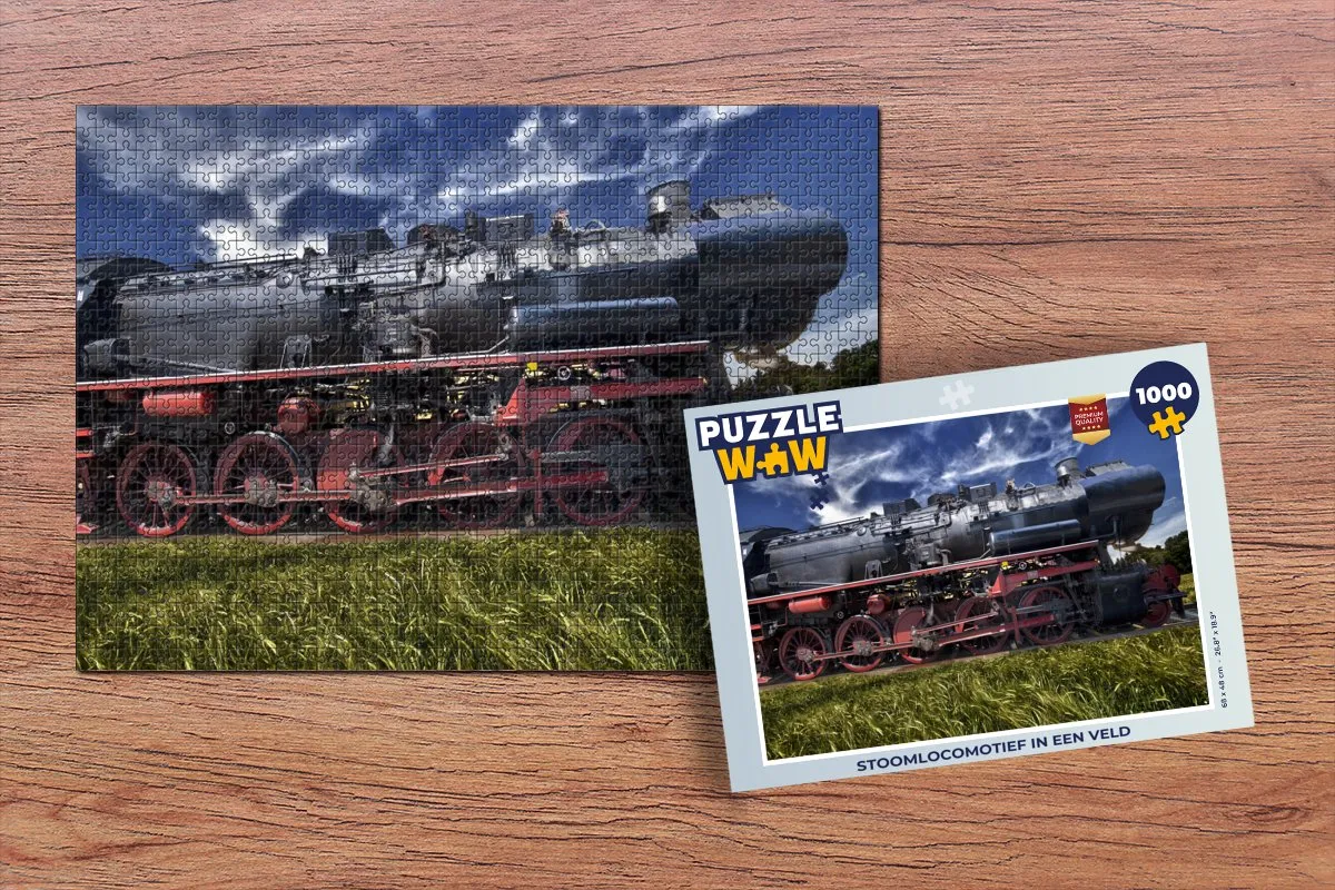 PuzzleWow Stoomlocomotief in een veld Legpuzzel 1000 Stuks