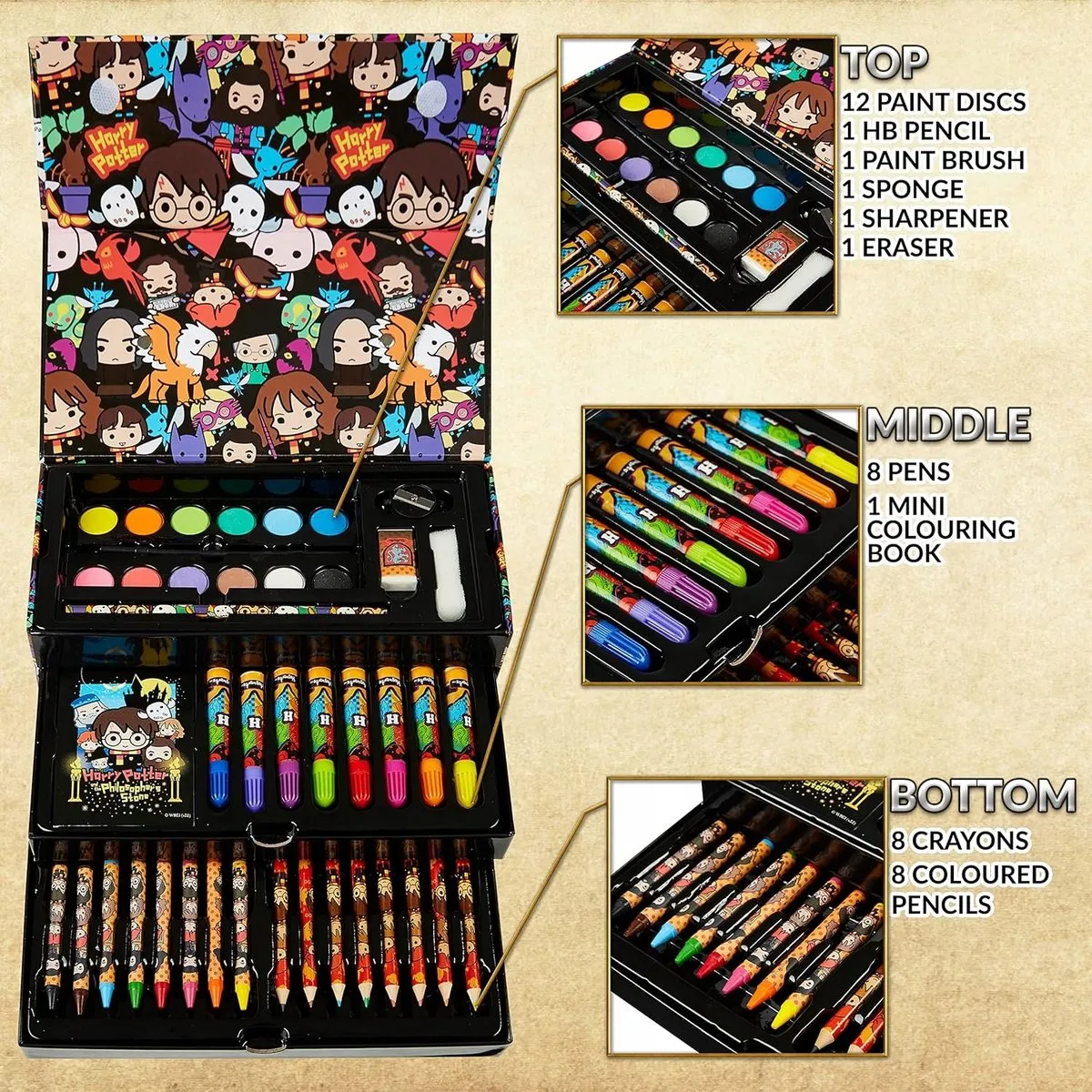 Harry Potter Artistieke Set 40 Delen - Koffer - afbeelding 3 van 5