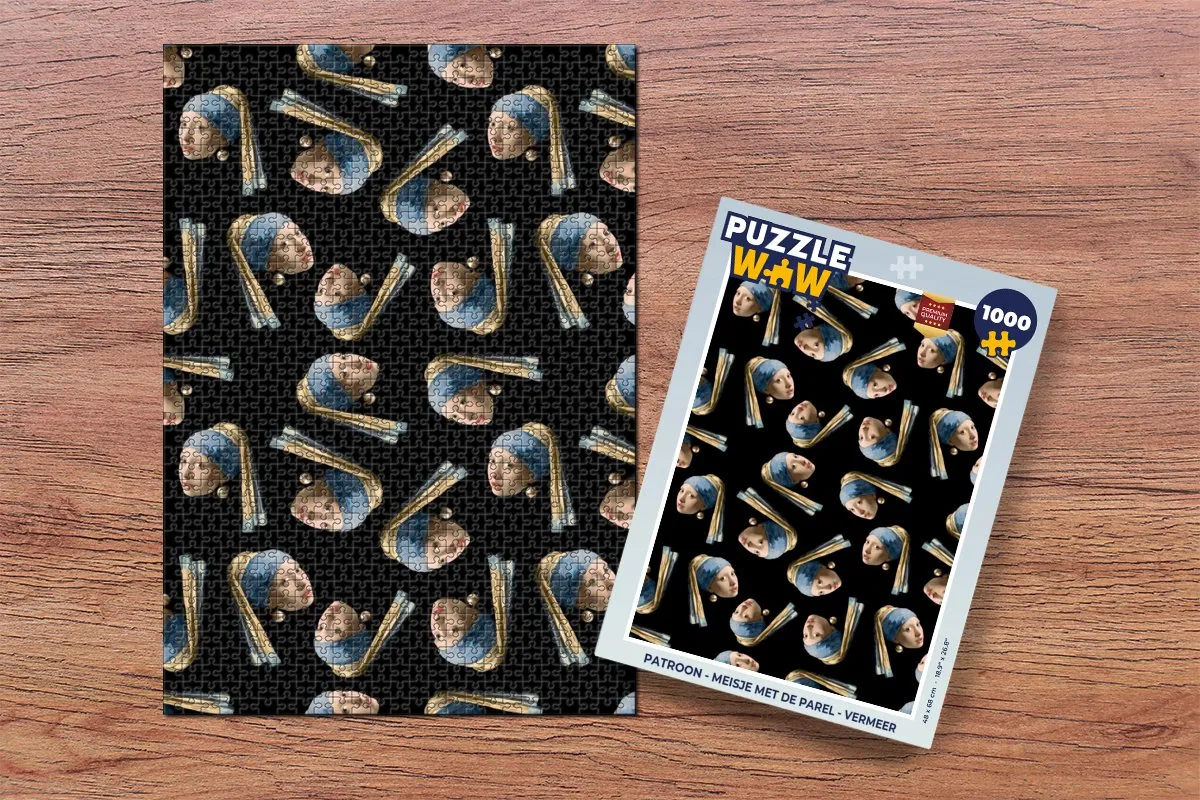 PuzzleWow Meisje met de parel Legpuzzel 1000 Stuks - Multicolor