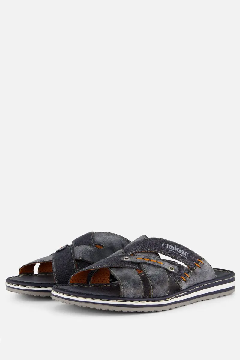 Rieker Slippers blauw Synthetisch - Maat 46